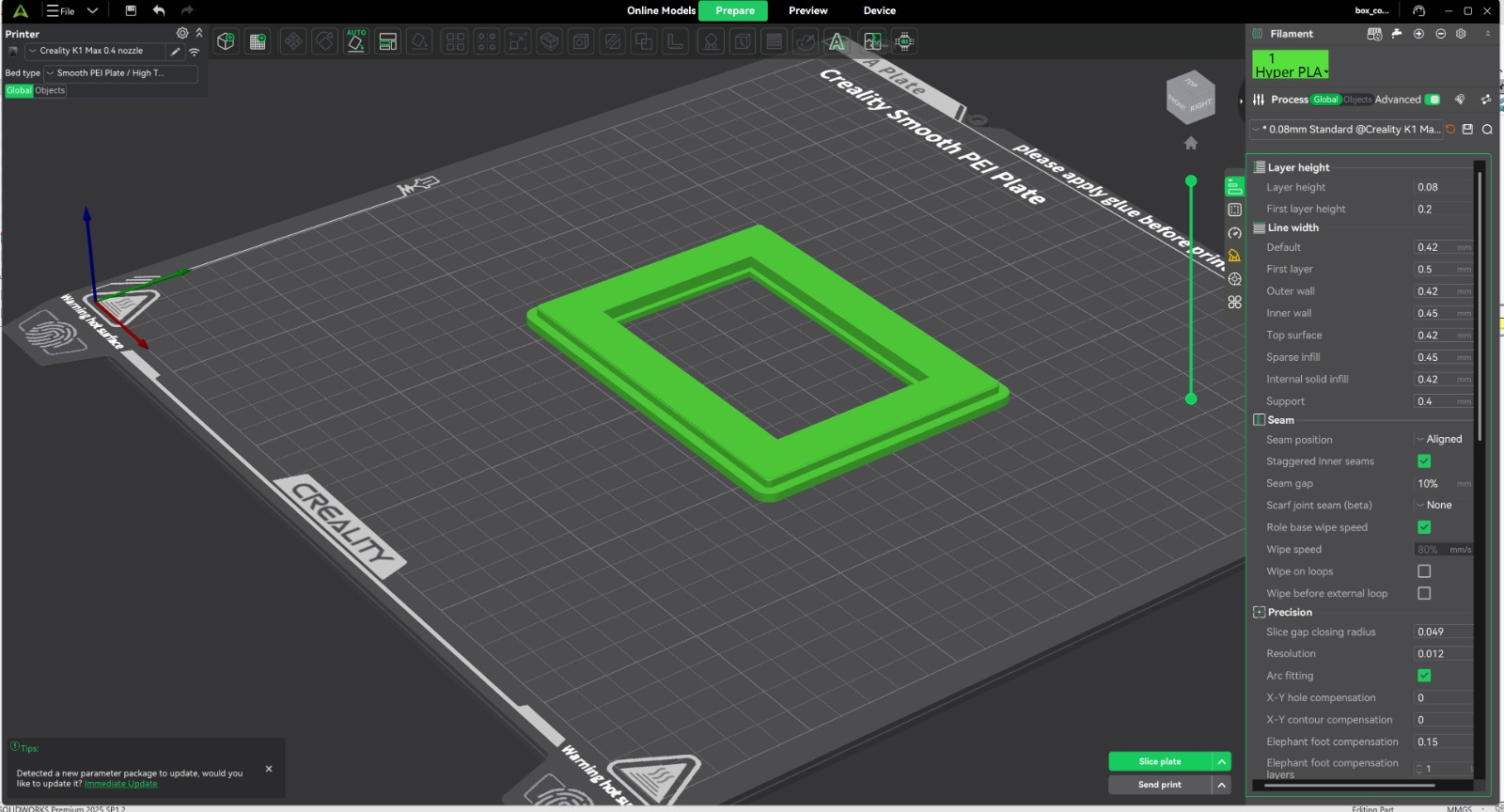 After designing the TrailNAV enclosure, I started the slicing process to prepare the model for 3D printing